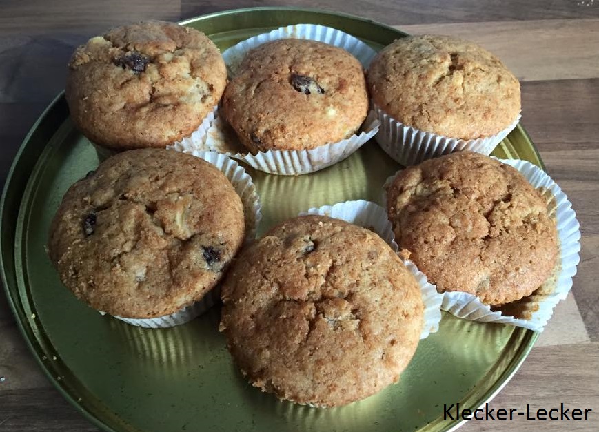 Vegane Apfel-Rosinen Muffins – Klecker-Lecker